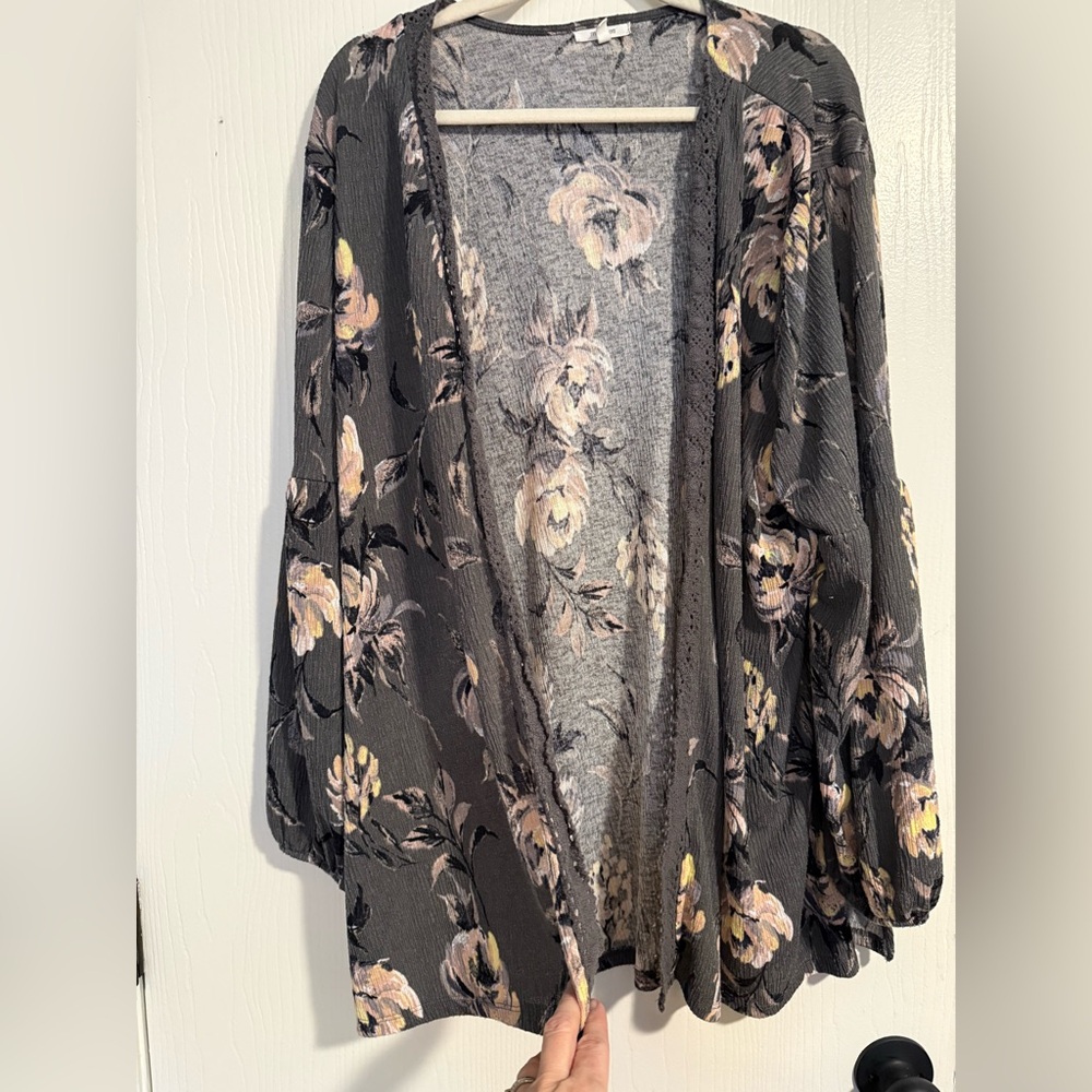 Maurices Ribbed Knit Top in Gray and Cream